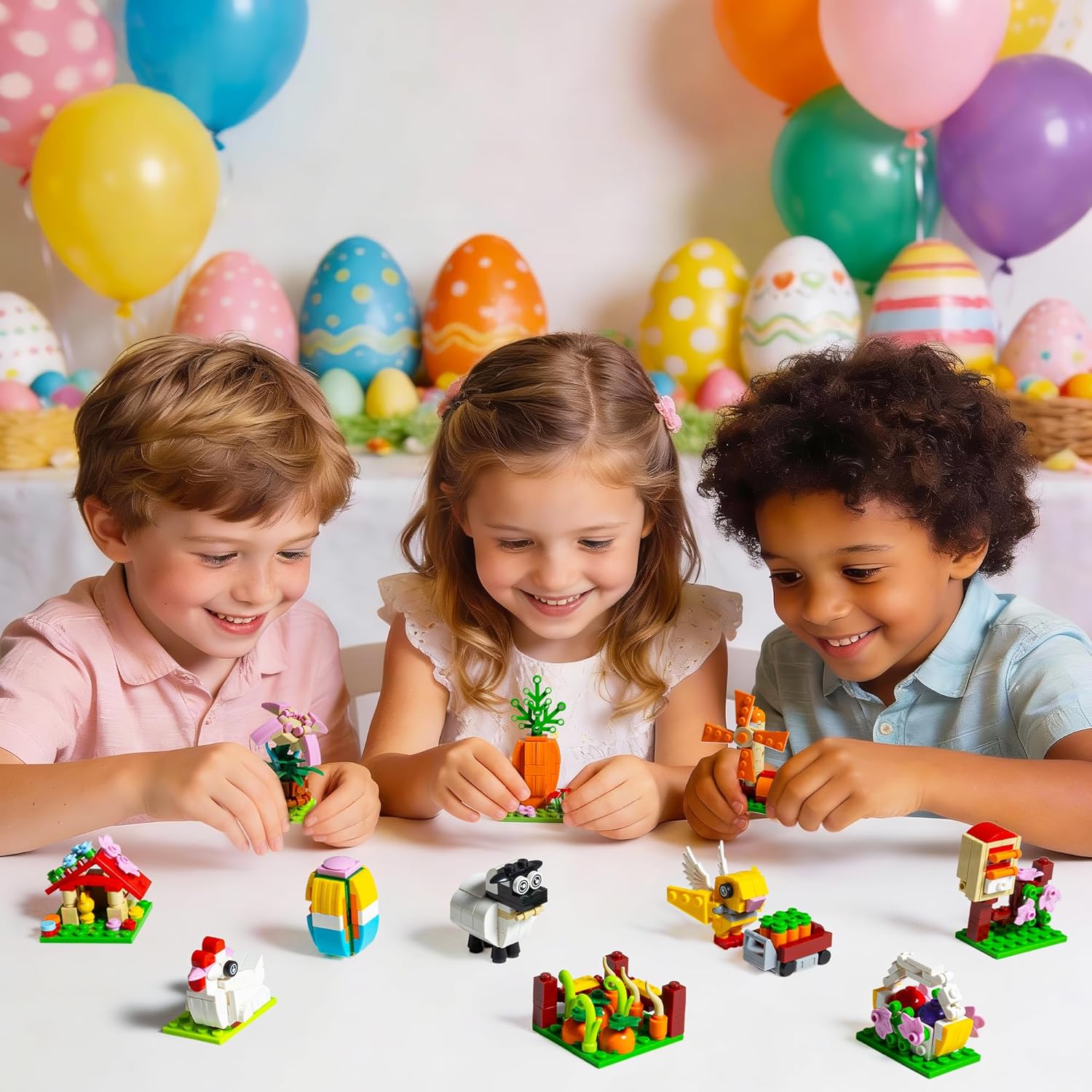 Sawaruita 12-Pack Easter Egg Filler Building Blocks Mini Toys for Kids - Easter Basket Stuffers Gifts for Boys Girls Teens