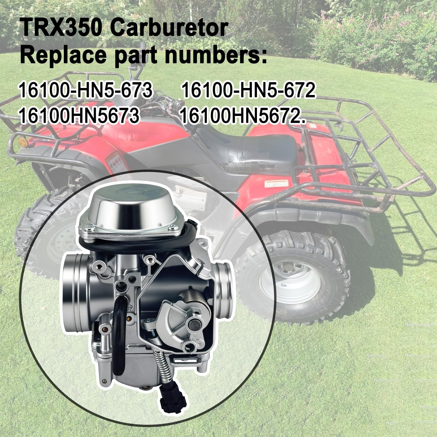 TRX350 Carburetor Fit for Honda Rancher 350 TRX350TM TRX350TE 350ES 350FE 350FMTE 2000-2006 4 Stroke ATV Carb, FourTrax 300 Carb 1986-2000 FourTrax TRX300 TRX350 Foreman 400 450 ATV