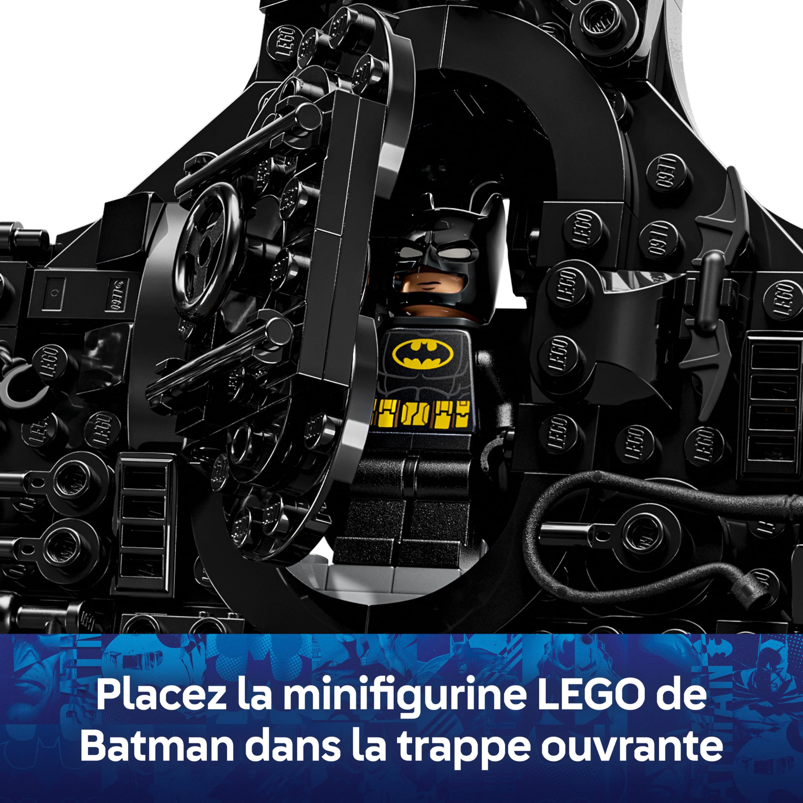 LEGO DC Batman Logo de Batman - Jouet de Construction avec Super-Héros - 2 Minifigurines - Décoration Murale 3D - Idée de Cadeau DIY pour Garçon dès 12 Ans ou Ado Fan du Film 76330