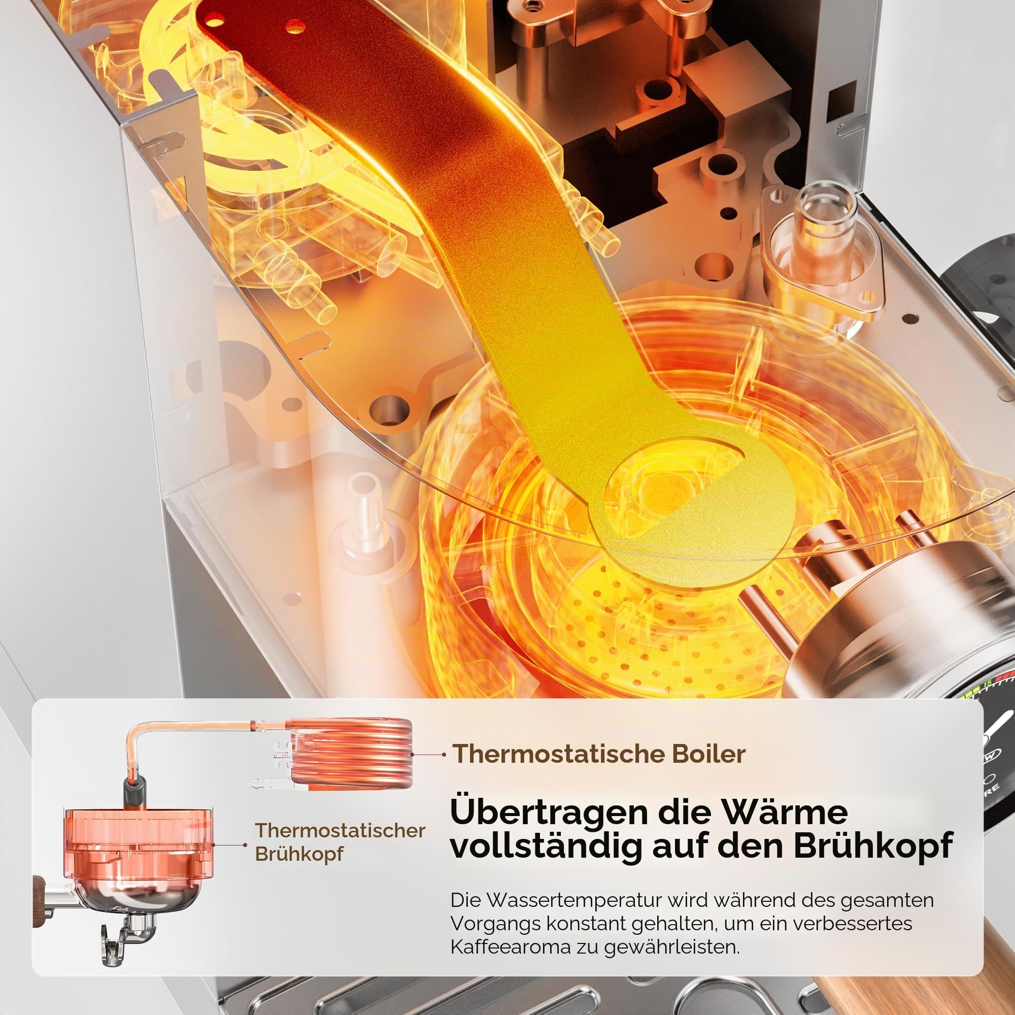 HIBREW H13 – Espressomaschine mit LED-Display – 58 mm Portafilter aus Edelstahl – Kompakter Espressomaschine mit Steam Milk Forther & separater Heißwasserspritze