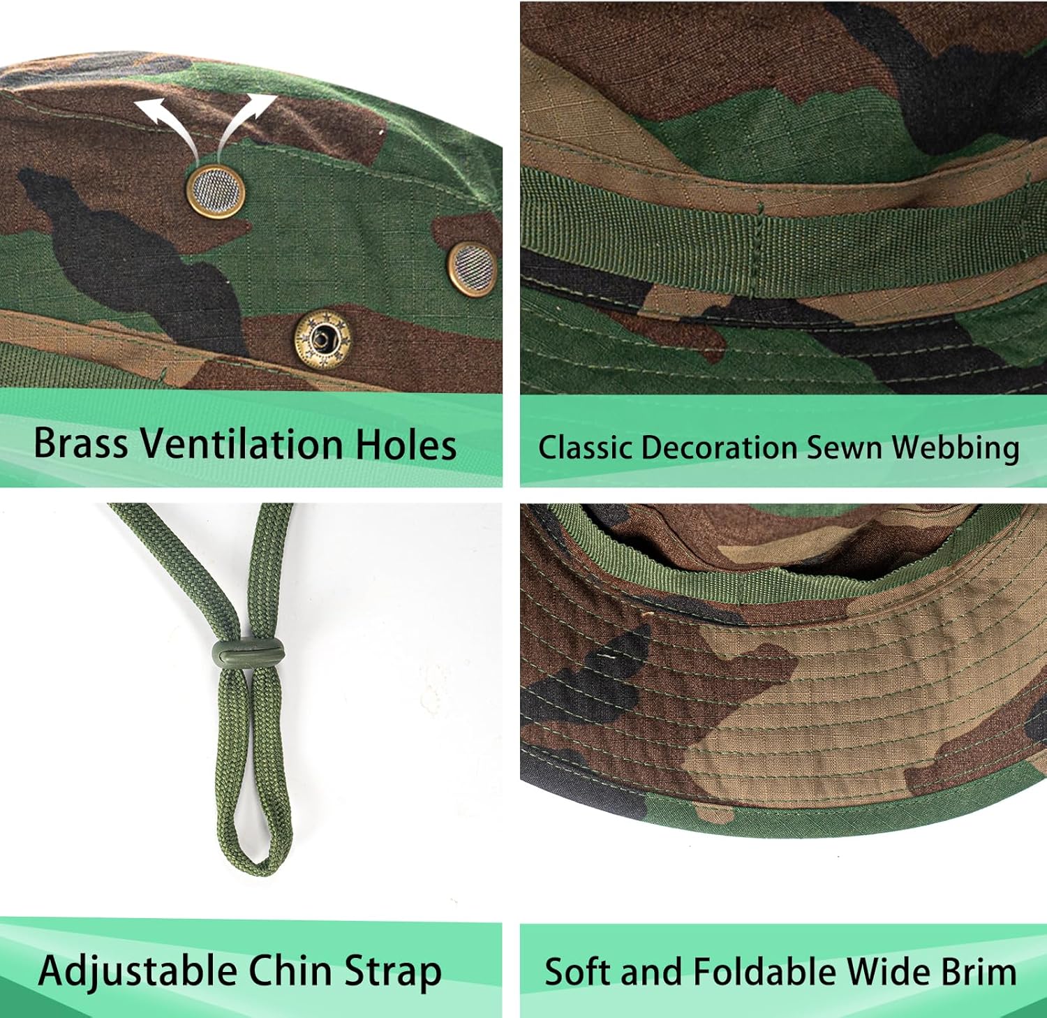 Sun Hats for Men Women Boonie Hat UPF 50+ Bucket Hat Wide Brim UV Protection Fishing Hiking Safari Outdoor Hats - Image 3
