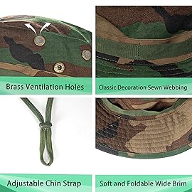 Rosoz Sun Hats for Men Women Boonie Hat UPF 50+ Bucket Hat Wide Brim UV Protection Fishing Hiking Safari Outdoor Hats