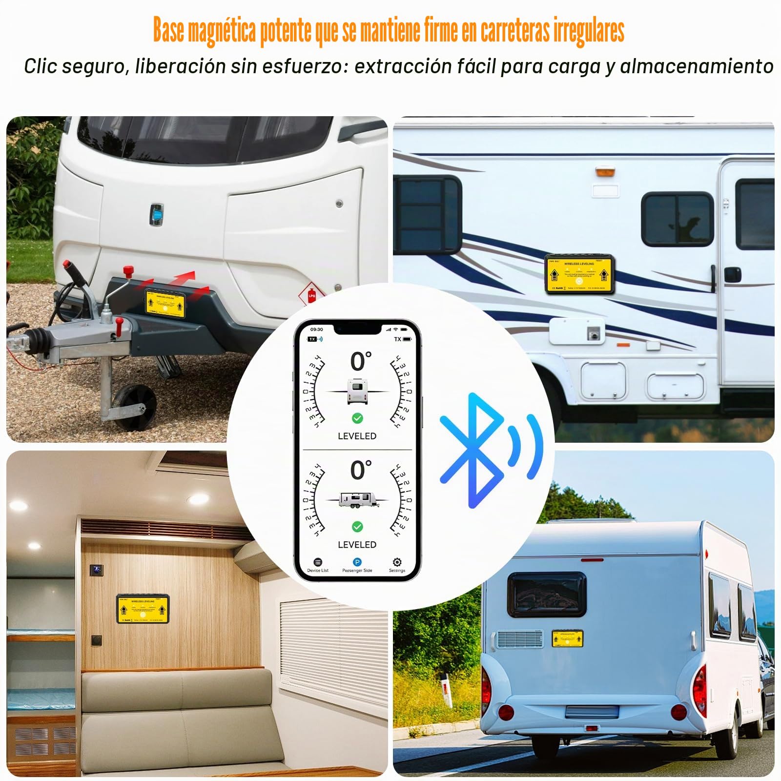 Sistema de nivelación de RV inalámbrico, nivelador Bluetooth para campistas, indicador de nivel automático, accesorios para caravanas, autocaravanas y remolques