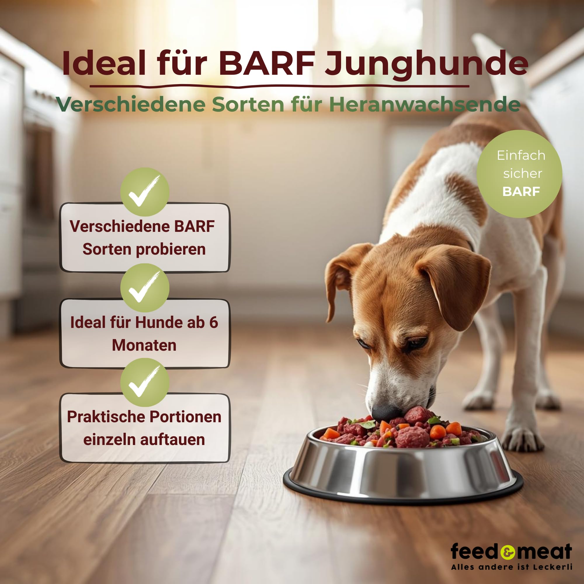 Barf Juniorpaket für Hunde – Tiefgekühlte Rohfleisch-Mix-Schalen, 22 Mixe à 500 g – Hundefutter Komplettpaket
