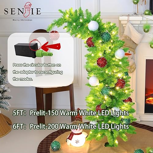 Miniatura 68 de Pequeño árbol de Navidad artificial de 4 pies para decoración de la casa de Halloween, color plateado Plata