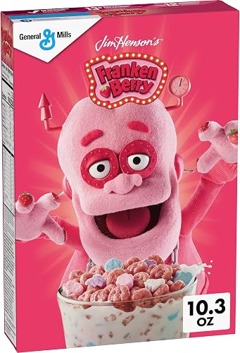 Franken Berry Cereal with Monster Marshmallows, Kids Breakfast Cereal, Halloween