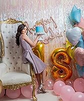 Vista 3 de Globo dorado del número 18 de 40 pulgadas, globos del número 18, decoraciones de cumpleaños dorados de 18 años, suministros de fiesta dorados