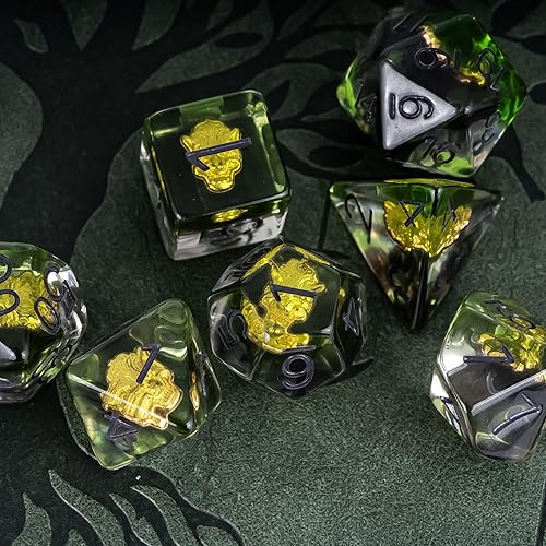 Miniatura 198 de UDIXI - Juego de dados poliédricos DND; juego de dados para Dungeons & Dragons, dados de calavera para DND, RPG, MTG y otros juegos de mesa