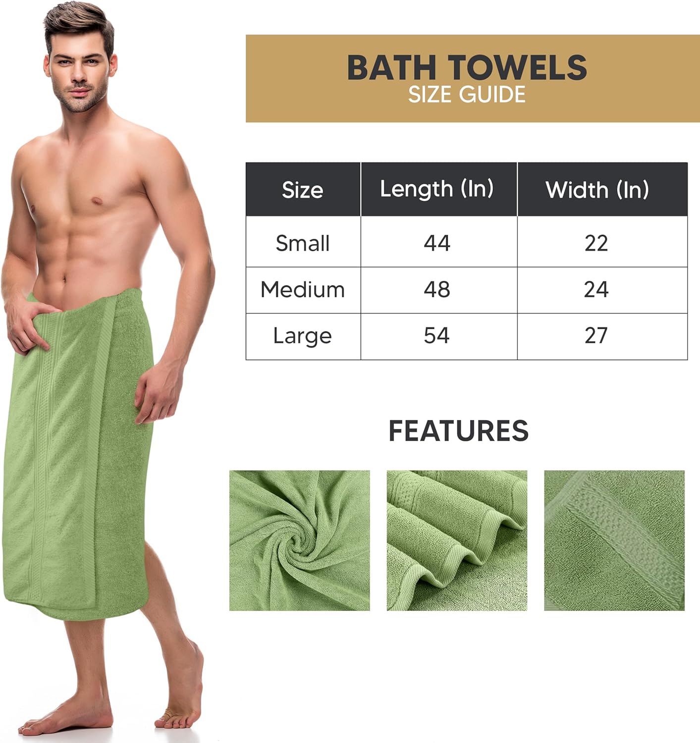 Utopia Towels 4 Pack Premium Bath Towels Set, 27 by 54 Inches, 100% Ring Spun Cotton 600GSM, Lightweight and Highly Absorbent Quick Drying Towels, Perfect for Daily Use, Sage Green - Image 2