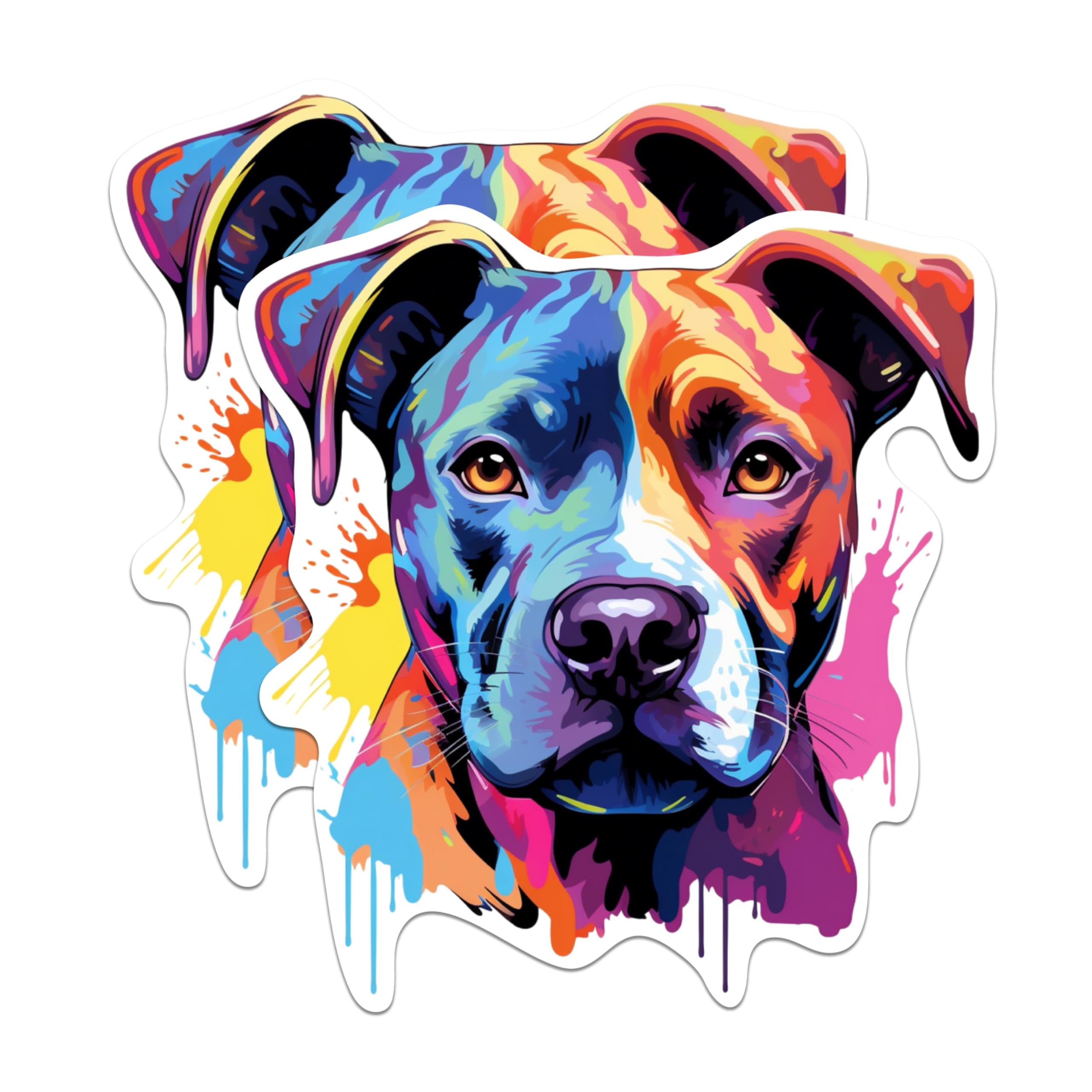 (2 Pack) American Staffordshire Terrier Dog Breed Stickers - 5 Inches On Longest Side - Choose from Over 100 Dog Breeds - for Cars, Trucks, Skateboards, Laptops - Made in USA - BMCS1755