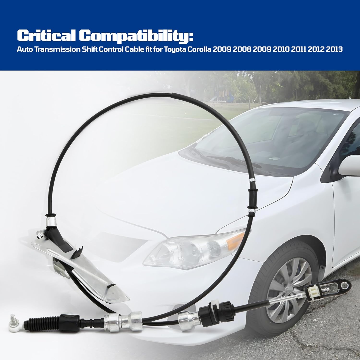 Transmission Shift Control Cable fit for Toyota Corolla 2009 2010 2011 2012 2013 Auto Transmission Range Lever Cable Replace 33820-12D30 33820-02600