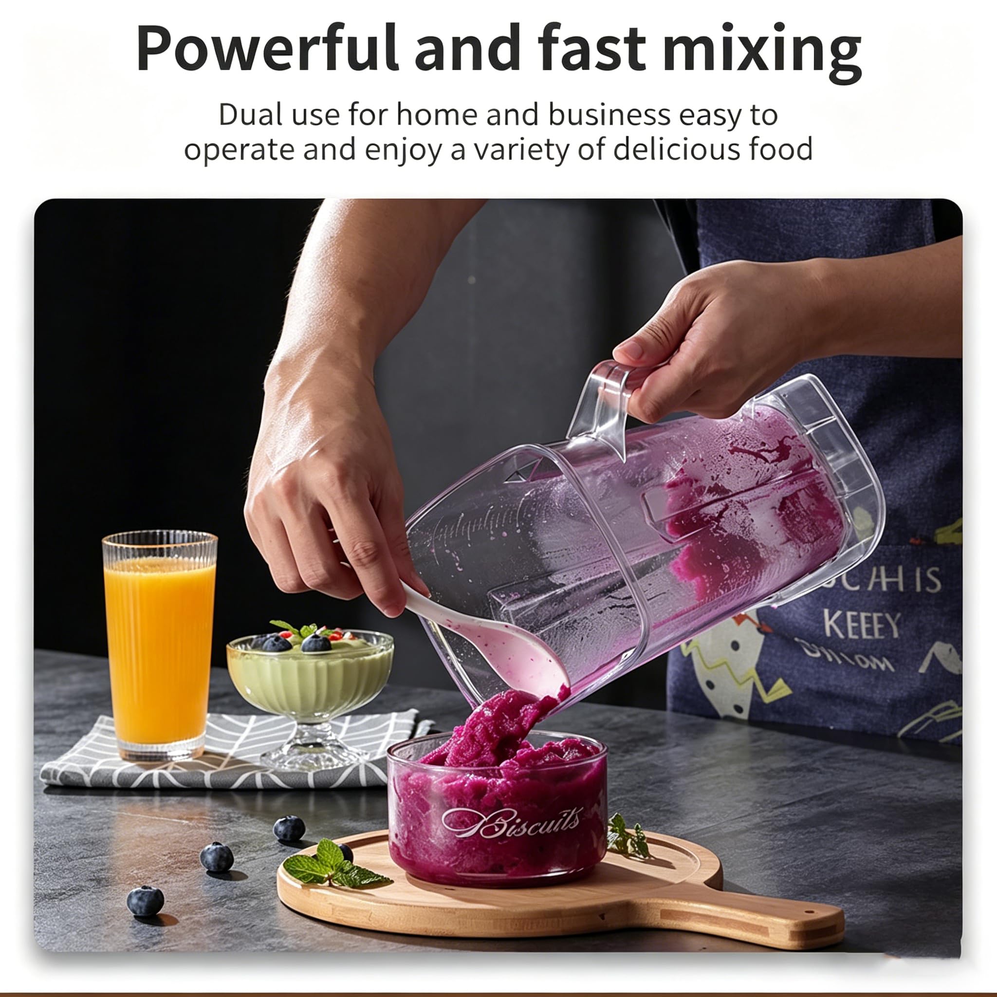 Blender do żywności 6000 W, szybkoobrotowy blender o pojemności 2,5 l z 8 ostrymi ostrzami i funkcją czyszczenia jednym kliknięciem, ekspres do smoothie 2 w 1 do koktajli, miksowania mrożonych napojów