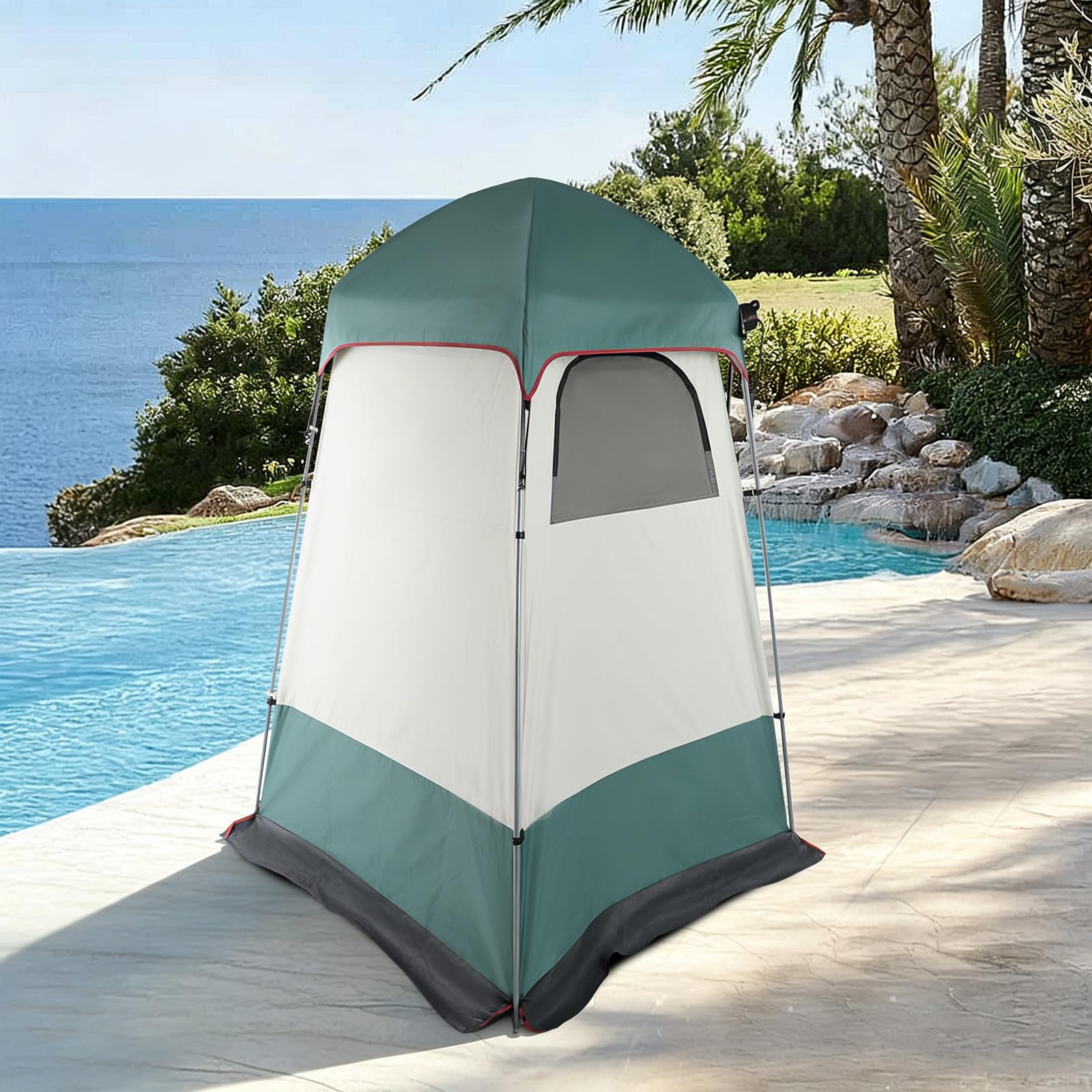 Camping Duschzelt, Duschzelt mit Boden-Tuch 1 Person, Toilettenzelt, großes Umkleidezelt Lagerzelt Camping Privatsphäre Strandzelt Unterstand,160x160x240cm