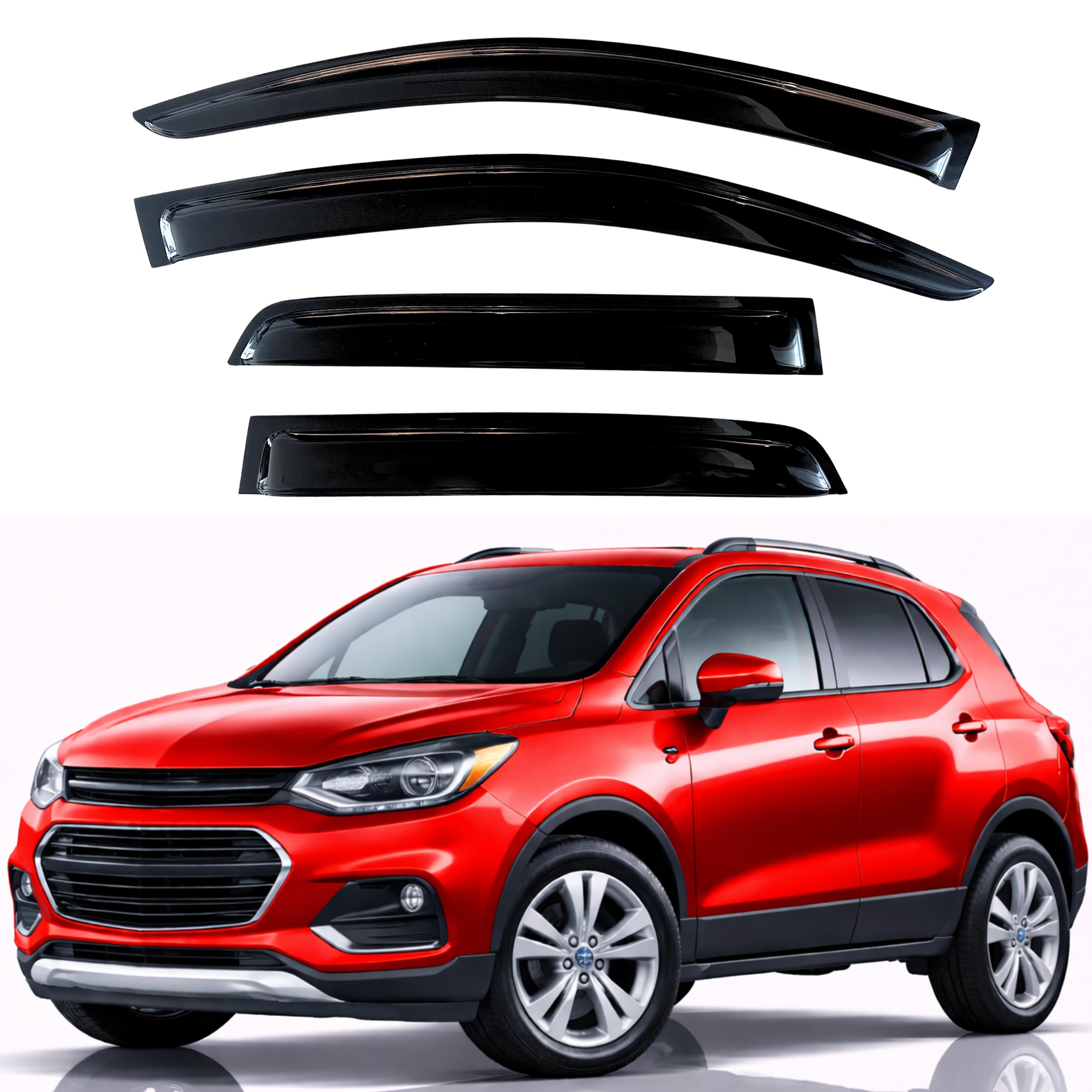 KPY Rain Guards Fit for 2014-2022 Chevrolet/Chevy Trax, Out-Channel Window Visors Vent Wind Deflectors 4PC, Car Accessories for 2013-2022 Buick Encore (Does Not Fit Encore GX)