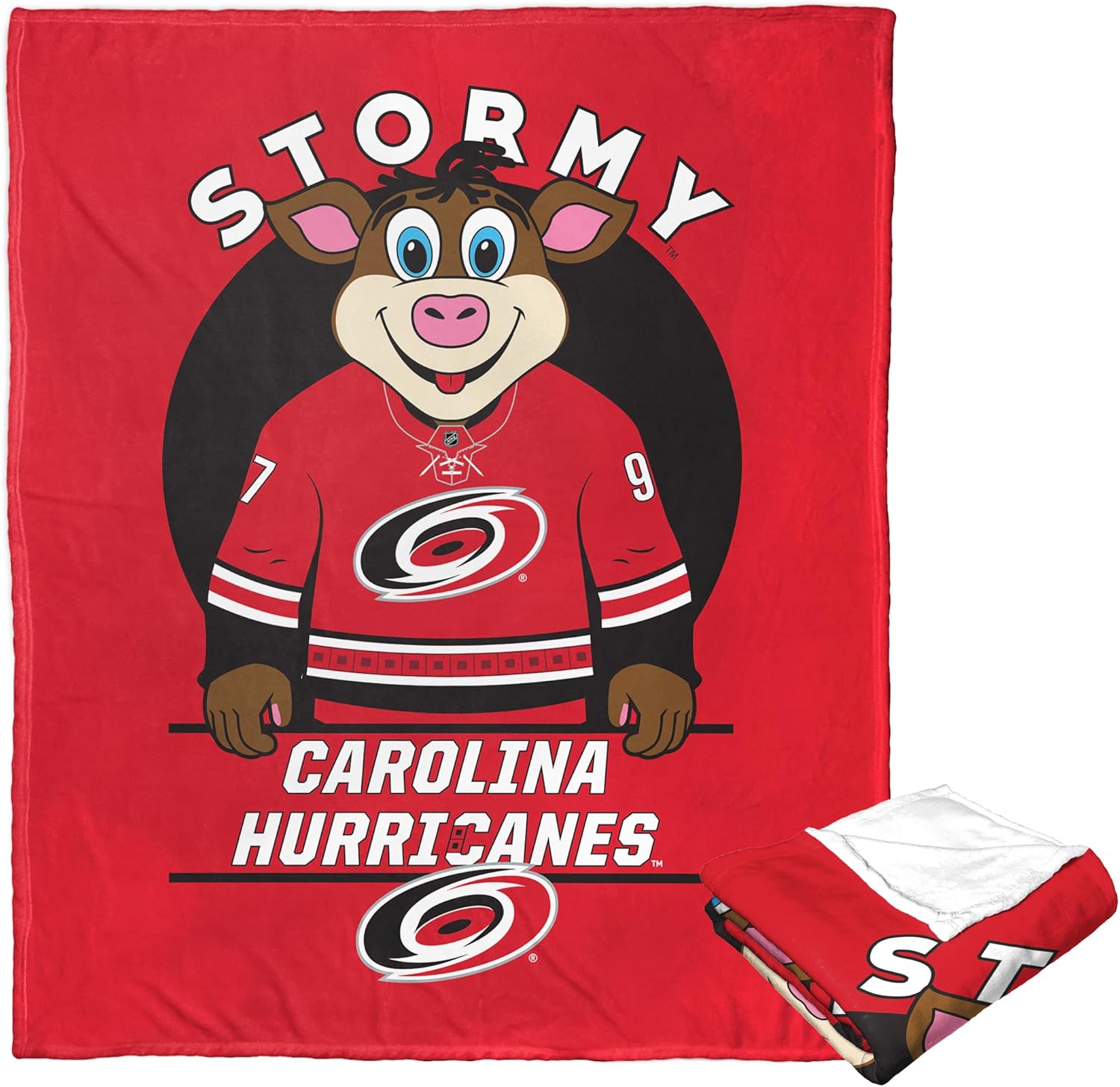 Northwest NHL Carolina Hurricanes Silk Touch Throw Blanket, 50" x 60", Mascot of Love