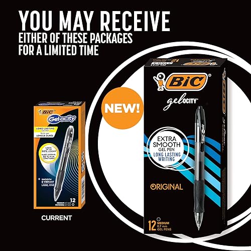 Miniatura 2 de Bolígrafo de gel retráctil BIC Gel-ocity punta media 07 mm negro 12 unidades