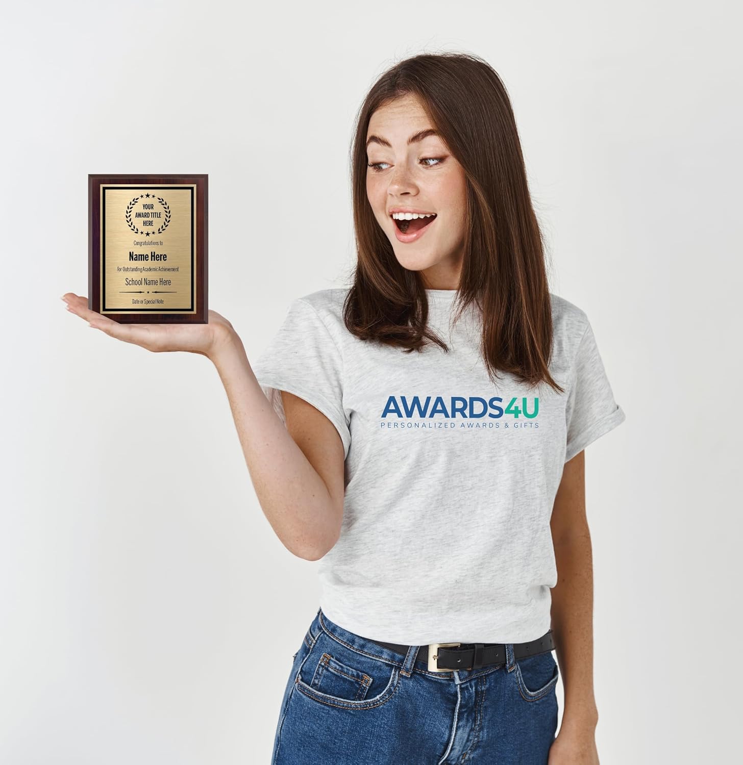 Award Plaques Personalized with Your Text and Title - Engraved Plaque Customized for Employee Appreciation, Recognition, Retirement, Service, Thank You, and more - Custom Awards for Employees, Co-Worker, Friends - Choose Your Size: (6x8 Gold/Black)