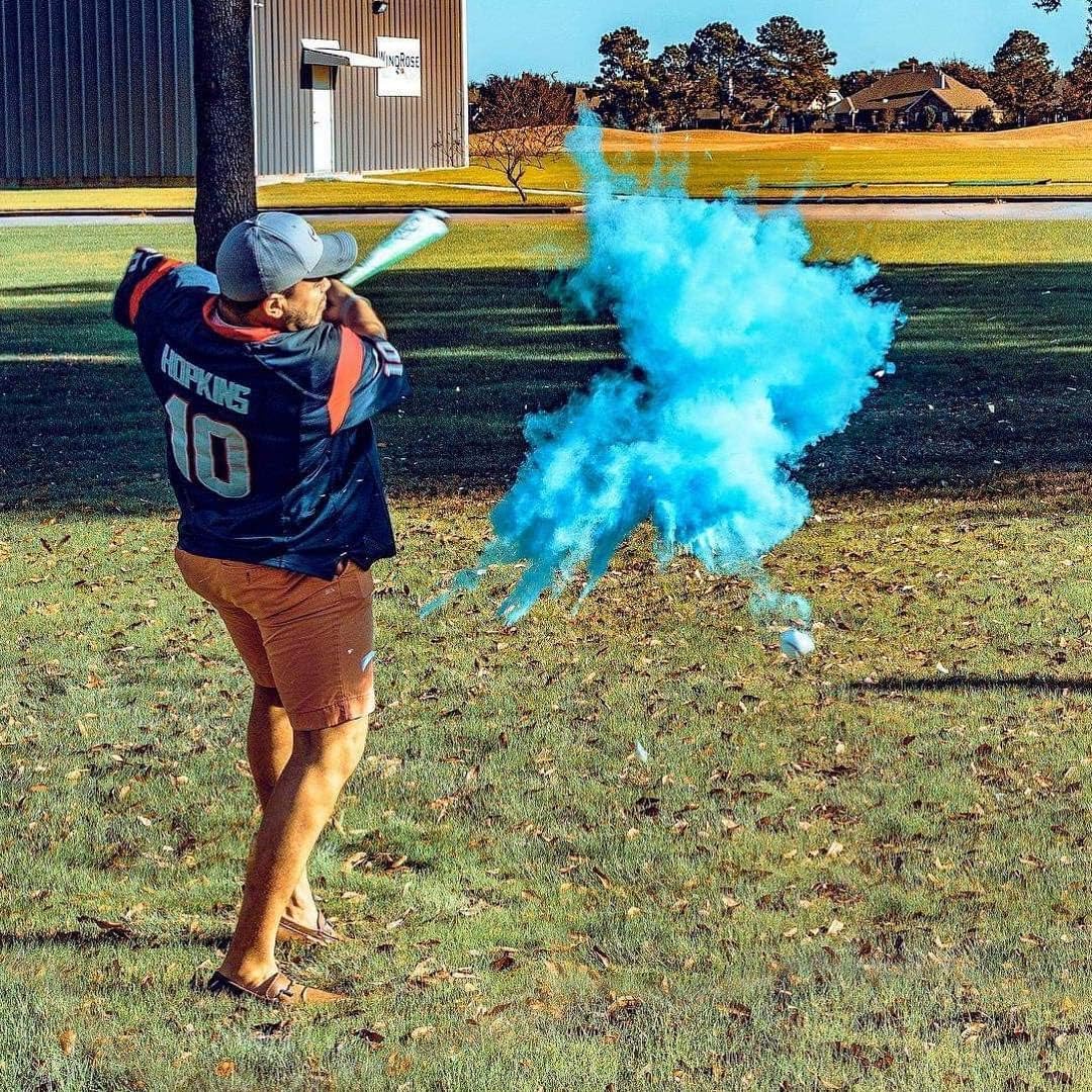 Gender Reveal Baseball - Exploding Pink Or Blue Powder Baseball For Baby Reveal Parties