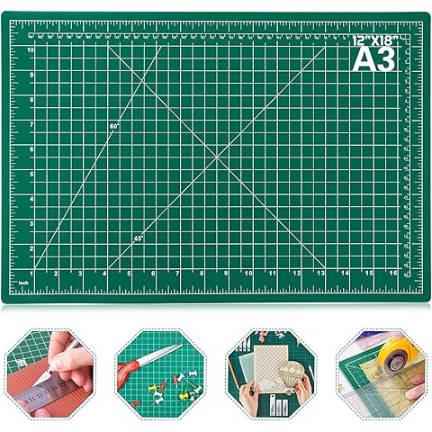 anezus Self Healing Sewing Mat, 12inch x 18inch Rotary Cutting Mat Double Sided 5-Ply Craft Cutting Board for Sewing Crafts Hobby Fabric Precision Scrapbooking Project