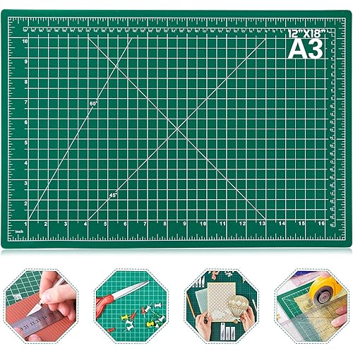 anezus Self Healing Sewing Mat, 12inch x 18inch Rotary Cutting Mat Double Sided 5-Ply Craft Cutting Board for Sewing Crafts Hobby Fabric Precision Scrapbooking Project