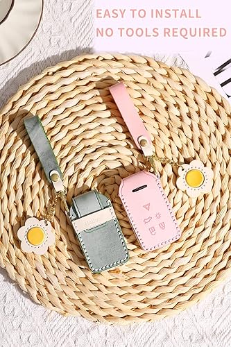 Miniatura 3 de ontto Llavero de cuero de 5 botones para Volvo Remote Smart Key Cover Elegante Carcasa con Keychian para S60 S80 V60 V70 Rosa, Rosa (5 btn)