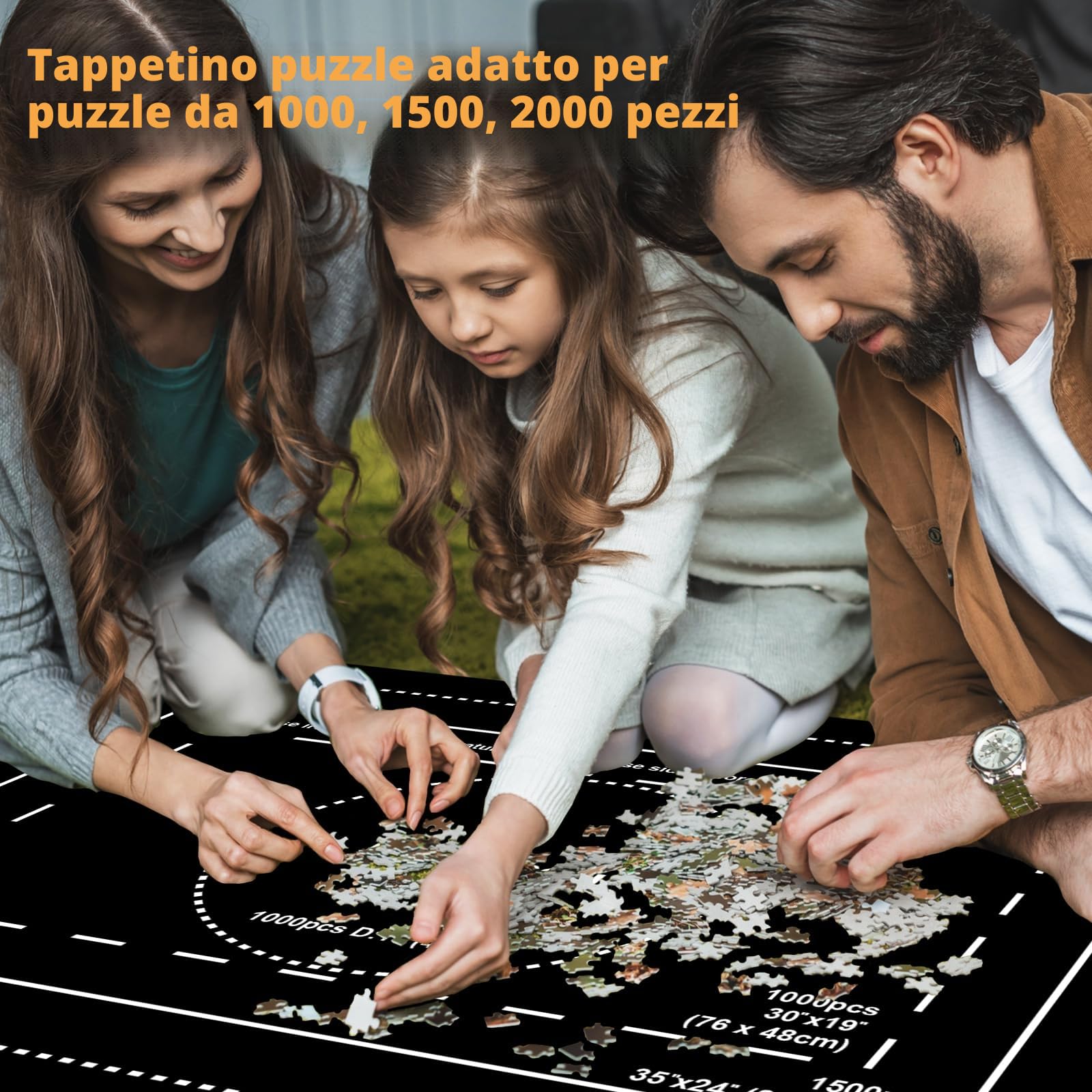 MOZOOSON Tappeto Puzzle da 2000, 1500, 1000 Pezzi, Tappetino Puzzle Feltro, Puzzle Portatile Tappetino, Puzzle Roll Up Mat Puzzle Pad Accessori per Puzzle
