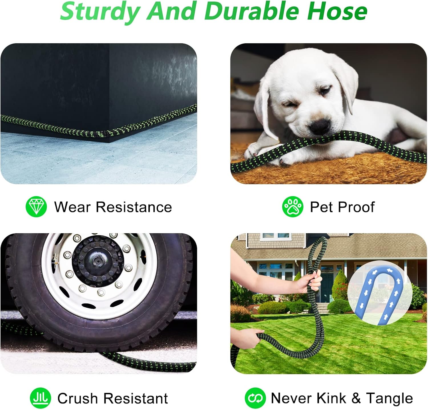 IVOWRURFE Expandable Garden Hose 50ft, Flexible Lightweight Expanding Garden Hose, Durable Water Hose with 3/4" Solid Brass Fittings, No Kink Collapsible Retractable Hose Pipe with 8 Function Nozzles : Patio, Lawn & Garden