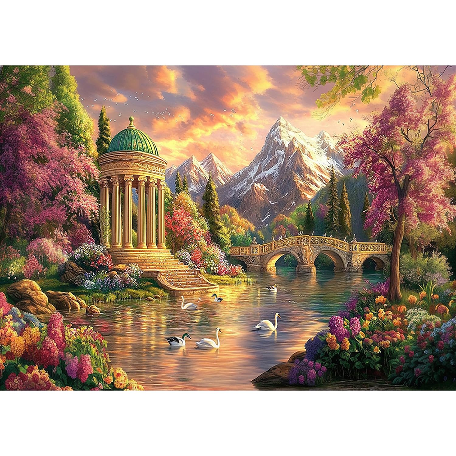 Yunlus Jigsaw Puzzles for Adults 1000 Pieces Impossible Hard Difficult Challenging Puzzles for Adults 1000pc Puzzle Peaceful Enchanting Garden Jigsaw Puzzle 1000 Pieces 28 x 20 inch