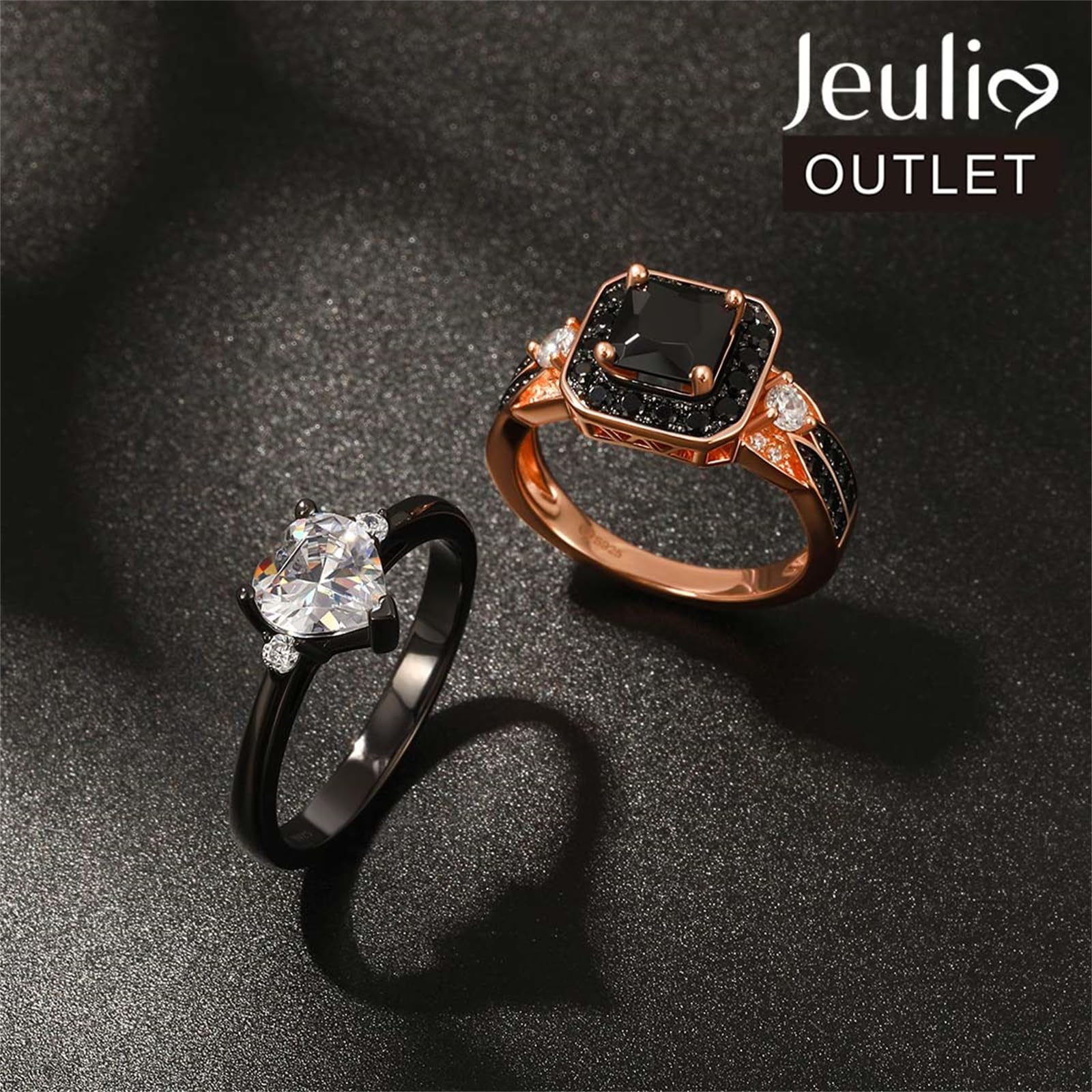 Jeulia Ring aus 925er Sterlingsilber Halo Prinzessin Schliff Valentinstag Versprechen Jubiläumsringe für Frauen und Mädchen mit Schmuckschatulle