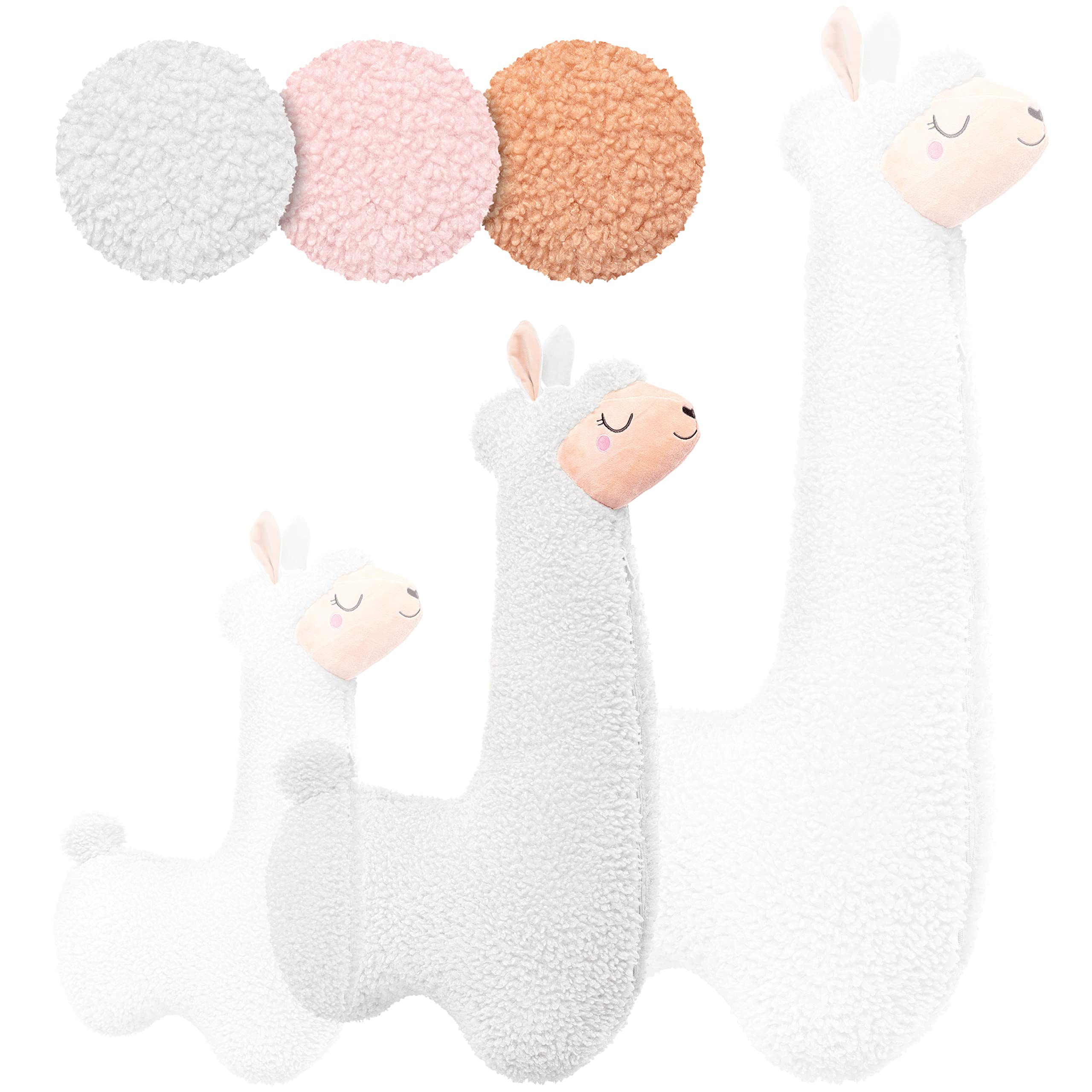Engelshof Alpaka Kuschelkissen Lama Kuscheltier Seitenschläferkissen XXL plüschtier; Stofftier für Teenager, Mädchen und Jungen, Alpaka Geschenk, Schmusekissen, Kuscheltier Weiß 100cm