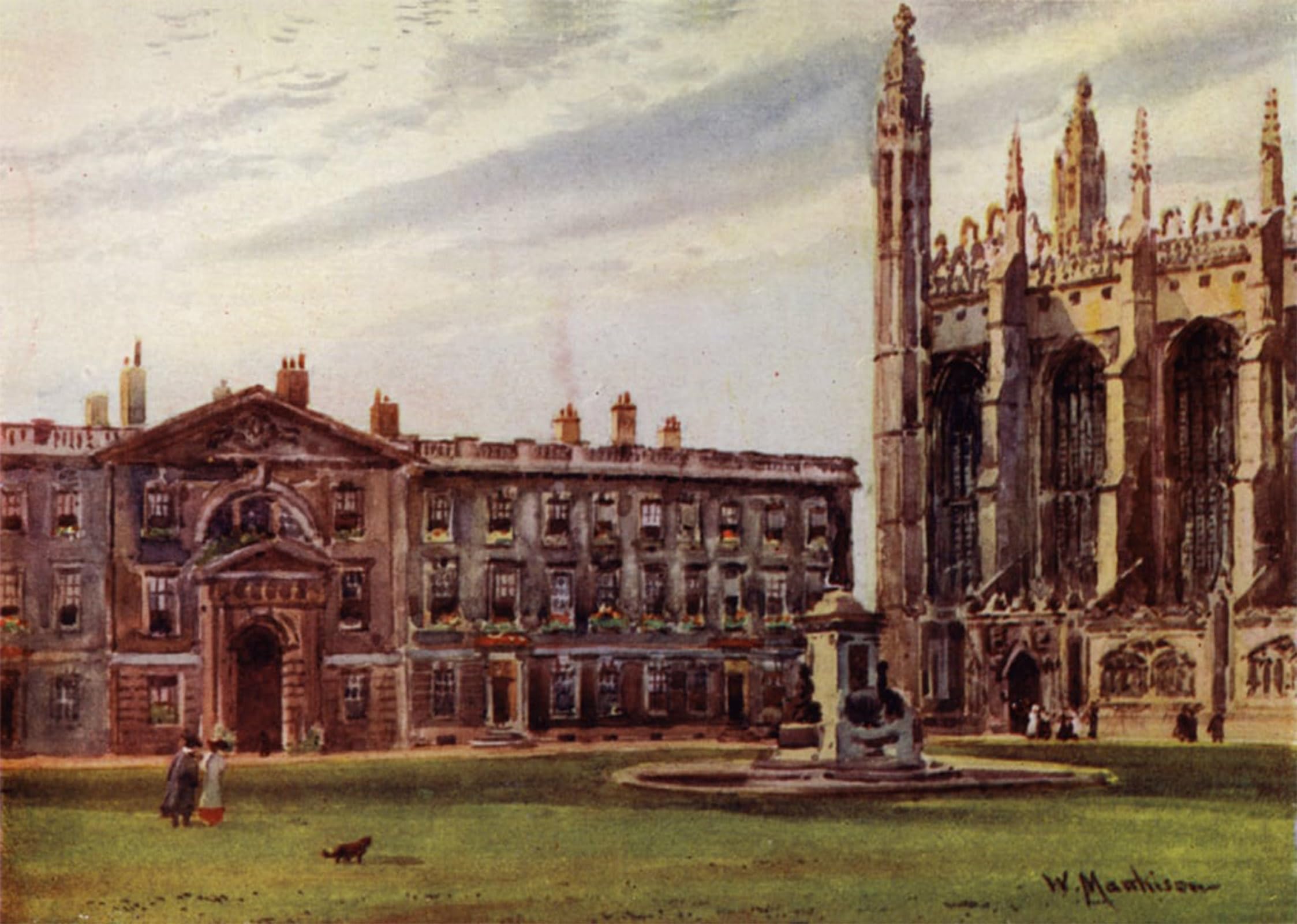 SERENDIPITP Aesthetic Poster Photo Wall Print Retro Picture Kings College Chapel and the Fellows Buildings by William Matthison Modern Wall Artwork for Home Decor 60x90cm