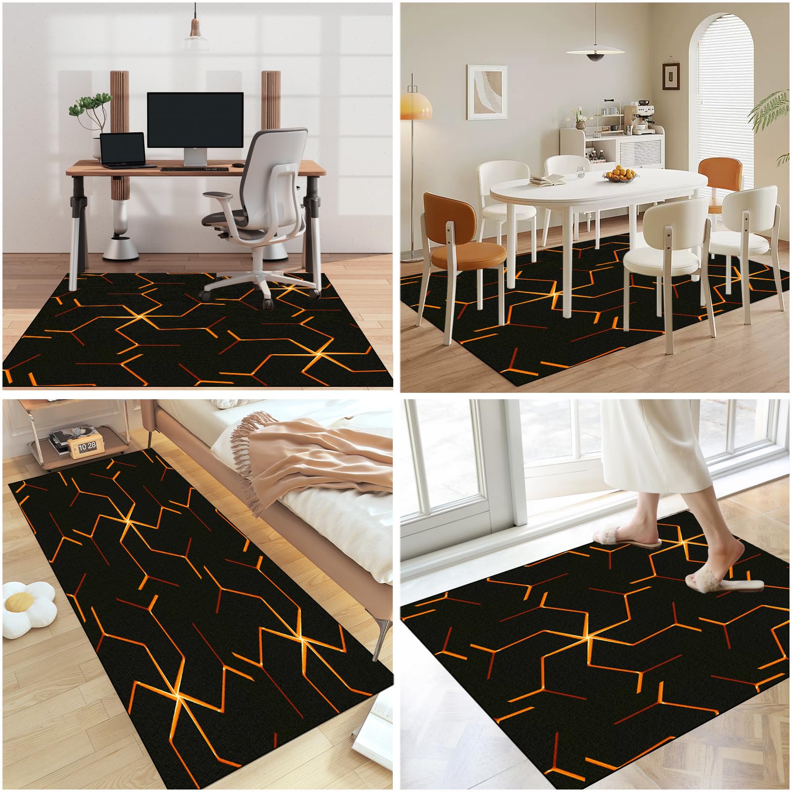 Tapis de chaise de jeu pour moquette et plancher en bois dur, antidérapant, 120 x 140 cm, lavable, protection de sol pour chaises roulantes d'ordinateur et robuste