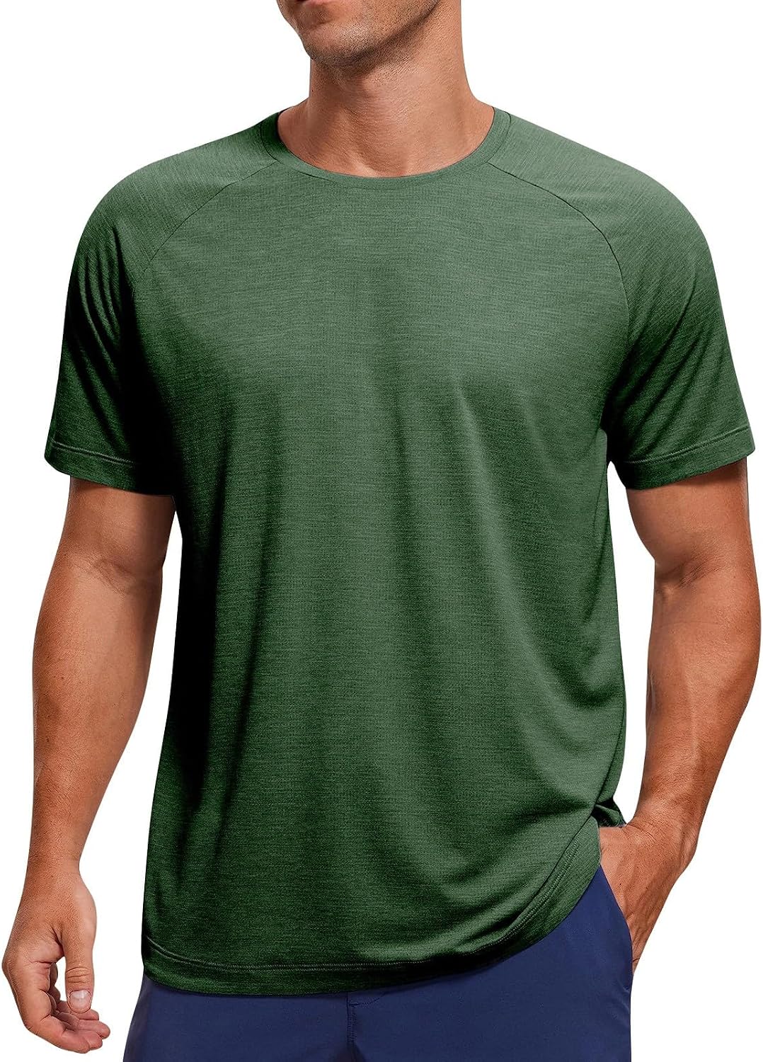 RTRDE Men's Short Sleeve Solid Color Lightweight Shirts Athletic Running Gym Workout Basic Tee Shirt, S-4XL