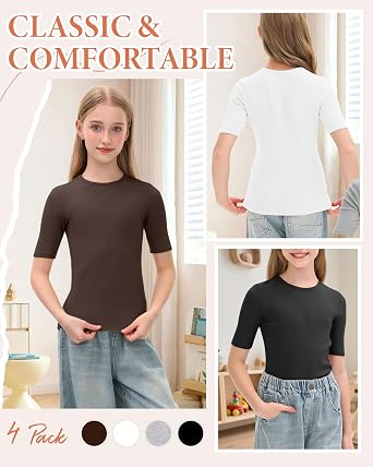 4 Pack Girls Soft Shirts