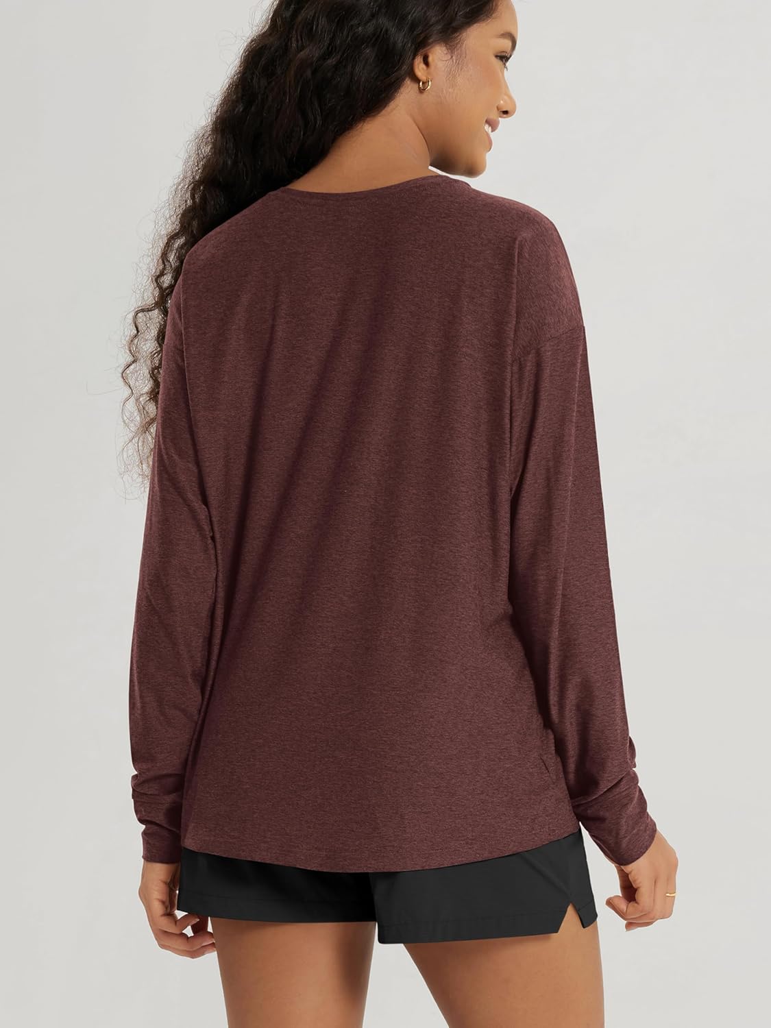 ODODOS Women's Long Sleeve Tee - Ultra Soft odSTRATUM Tech Performance Top UPF 50+ Crew Neck Relaxed-Fit T-Shirts - Image 3