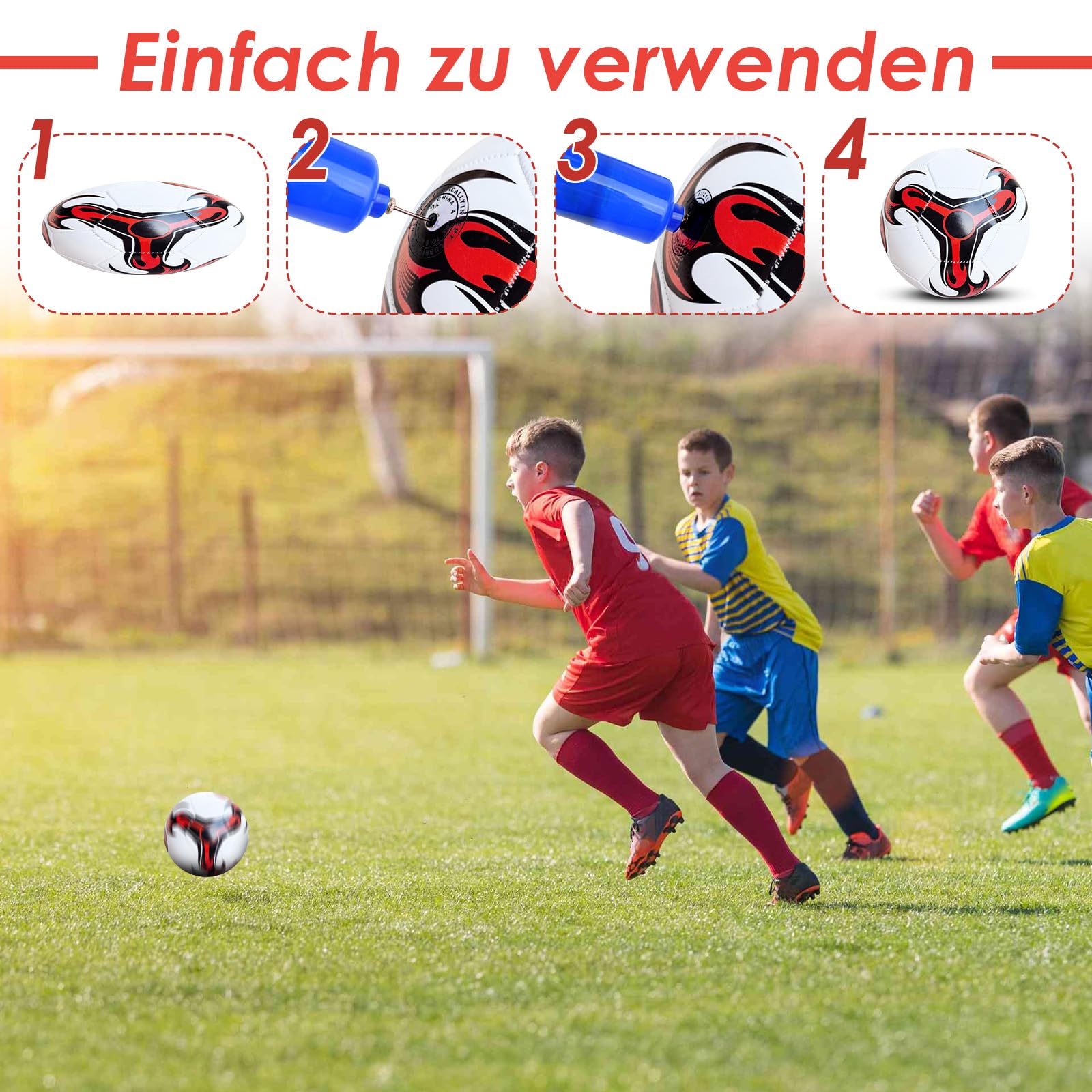 KWJEIULSOQ Fußball Größe 5 - Professioneller Trainingsball Für Jugendliche & Erwachsene