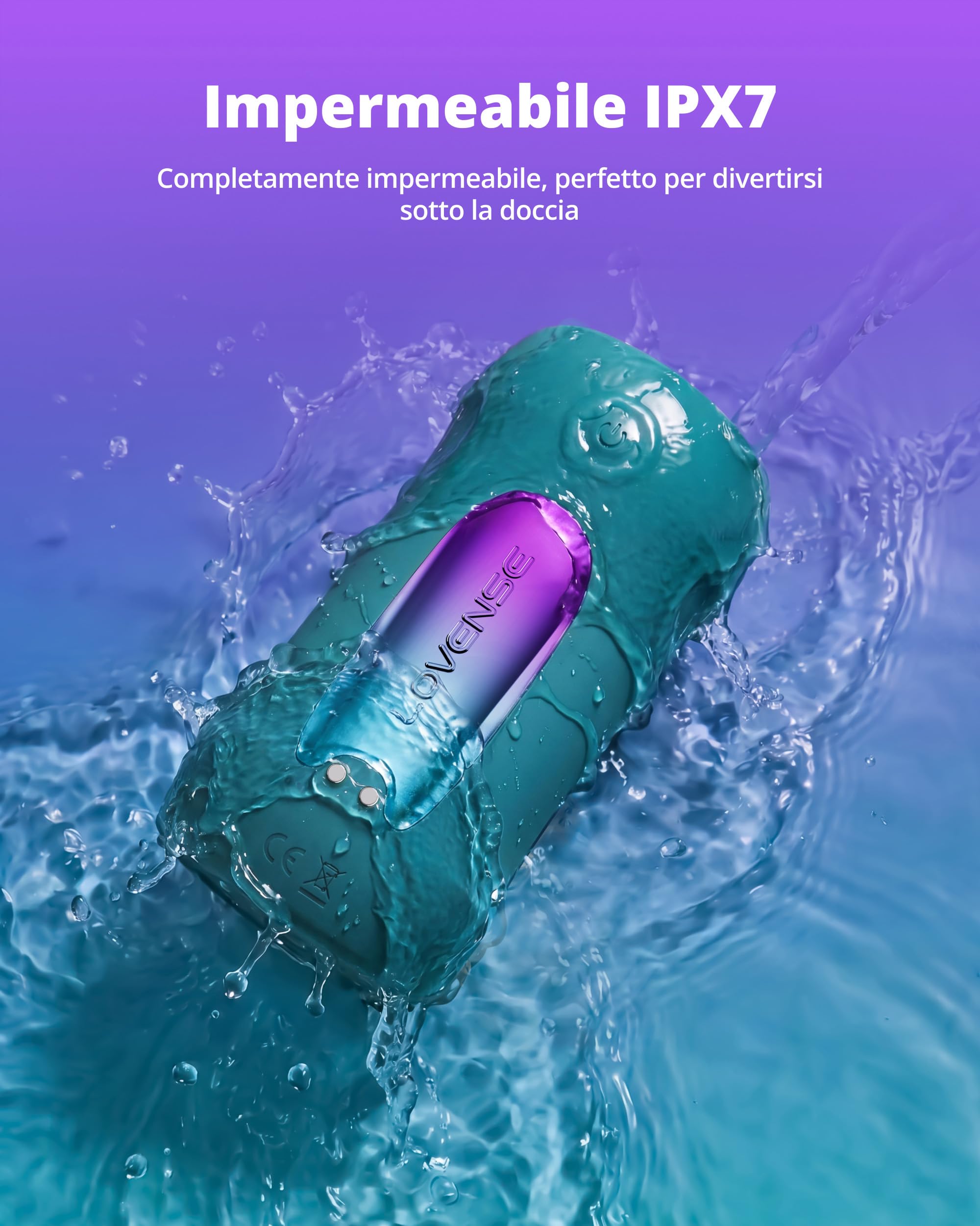 LOVENSE Gush 2 Motion Masturbatore Uomo, Anello Vibrante con App | Masturbatore maschile automatico e vibratore per uomo, oscillazione al movimento, stimolo del frenulo, app, senza mani, IPX7