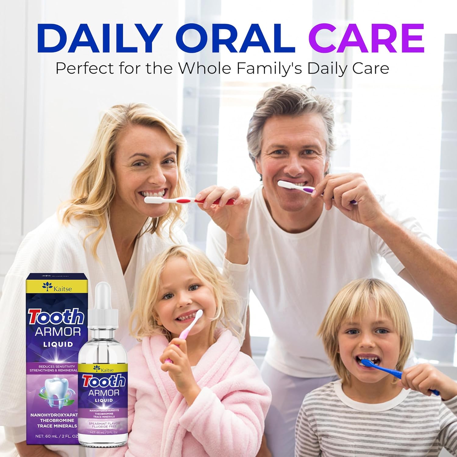 Cavity Healing Tooth Armor: Nano Hydroxyapatite Daily Care Drops for Tooth Surface Support - Gentle Oral Care for Sensitive Teeth Fluoride-Free 2 FL OZ - Image 7