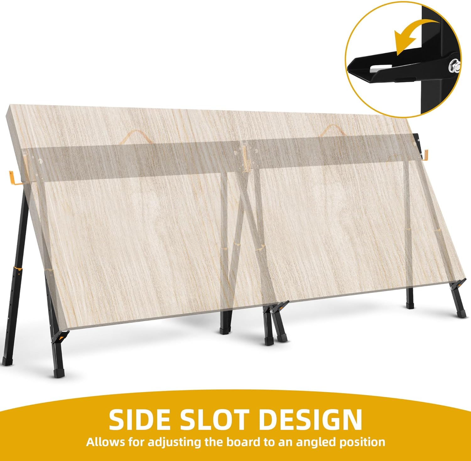 DWVO Folding Workhorses 2 Pack, 27-33 in Height Adjustable Heavy Duty Legs, Sawhorses Pair with 2x4 Bracket, Portable Professional Saw Horse, 2,200 lbs Capacity Pro Bench for Woodworking, Carpenters