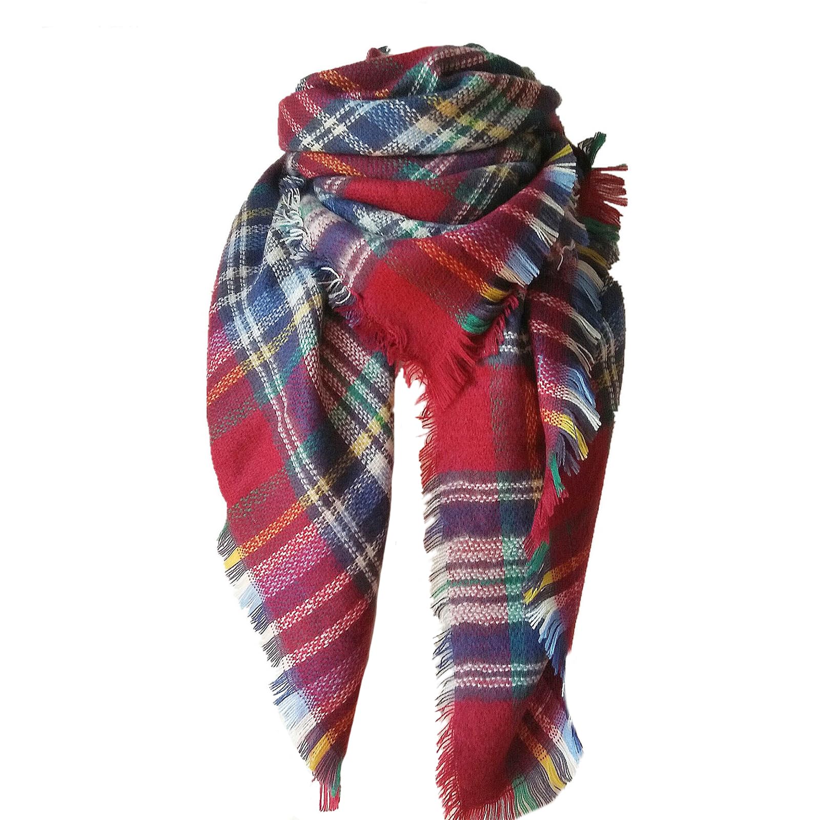 DELEY Retro Damen Tartan Schal weicher karierter karierter Schal Wickelschal Decke Schals
