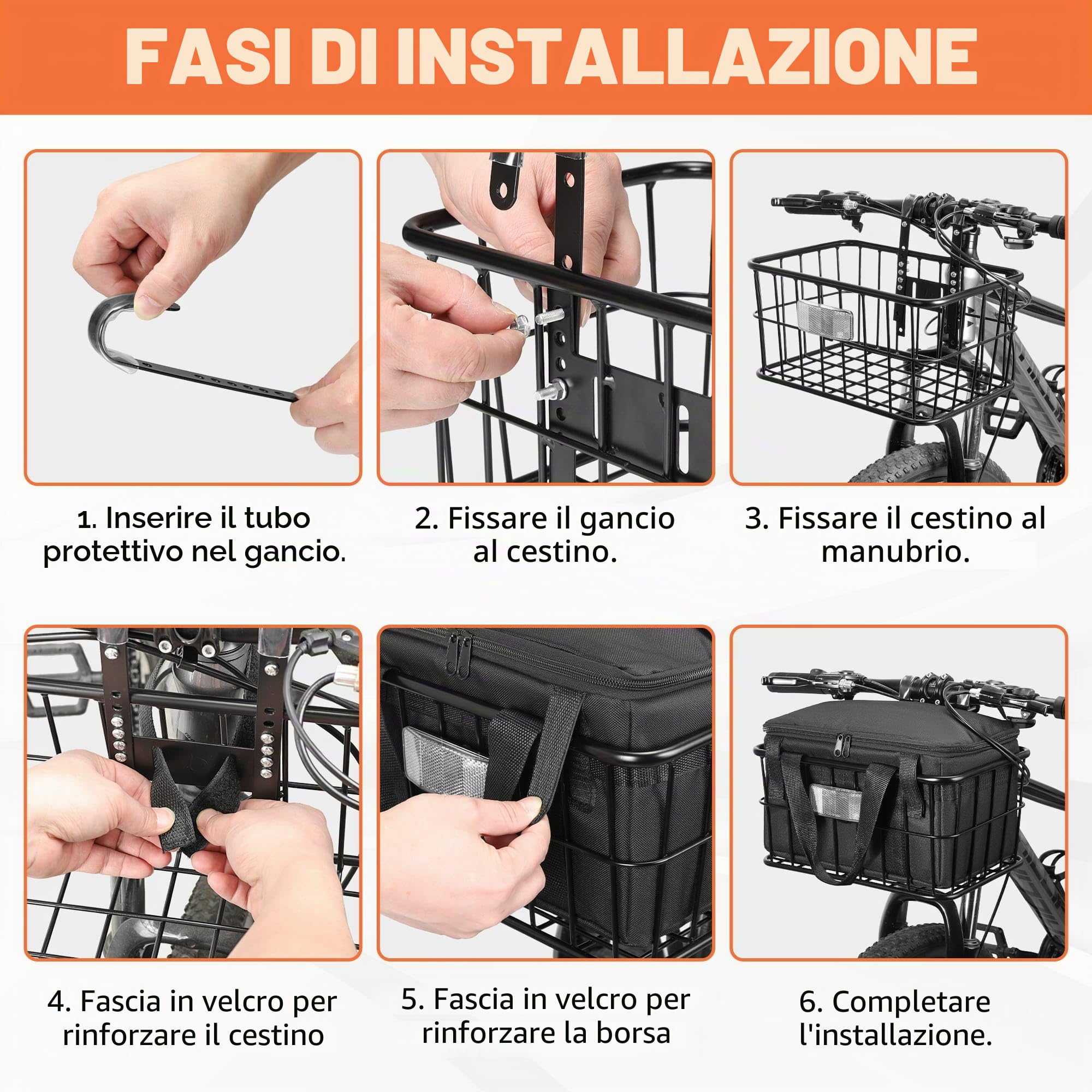 CDYWD Cestino anteriore per bicicletta con tasca interna rimovibile, grande cestino per manubrio bicicletta uomo e donna, cestino anteriore per ebike, scooter, mountain bike, bici da corsa, City bike