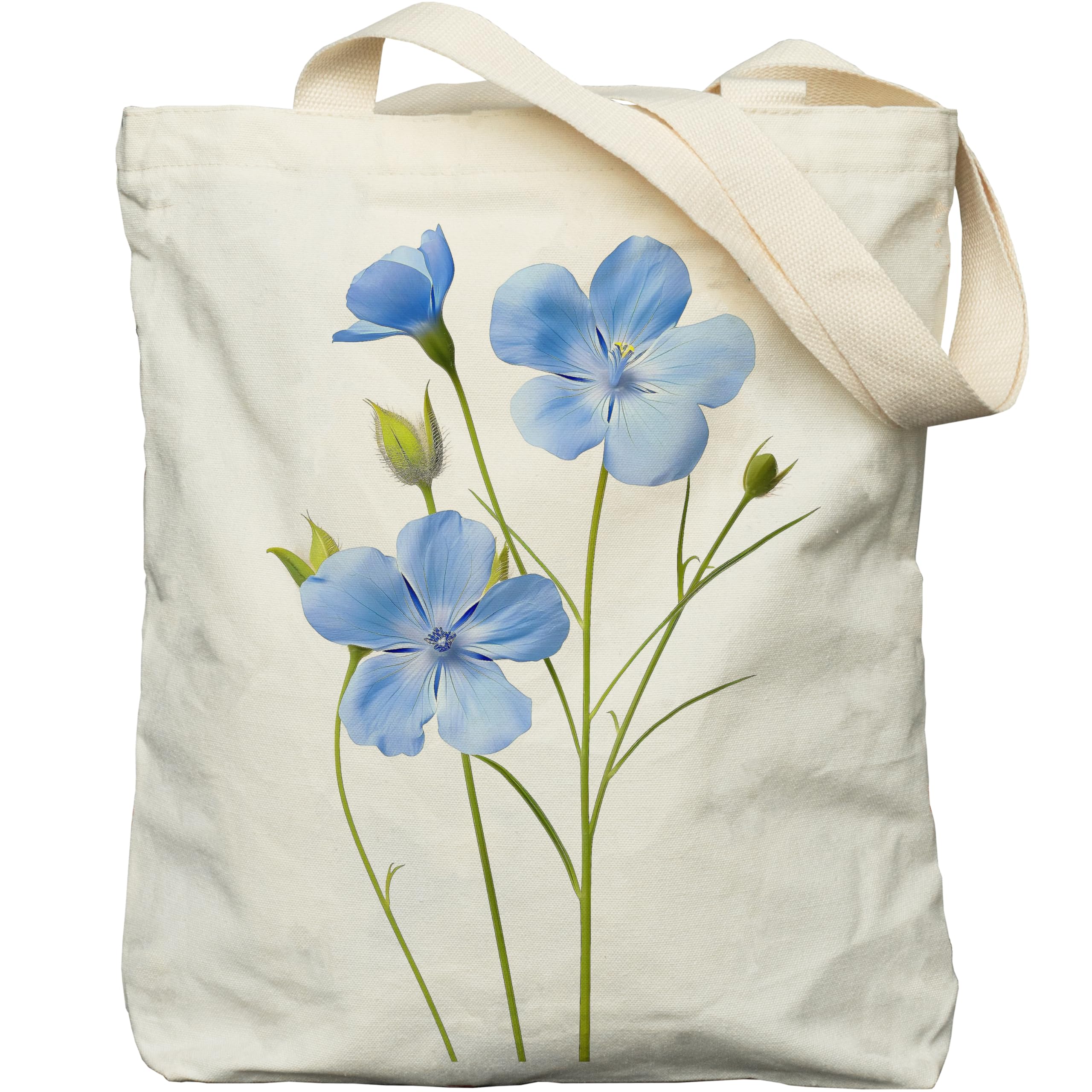 EFFUSON Tote Bag for Women, Large Two Sided Printing Tote Bags with Zipper, Cute Aesthetic Floral Canvas Tote with Pocket