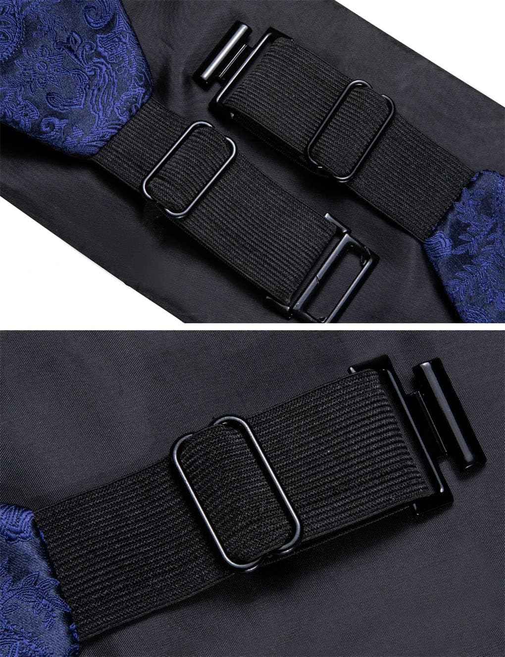 Men Formal Blue Paisley Cummerbund Classic Silk Jacquard Pocket Square Cufflinks Sets Business Wedding Party