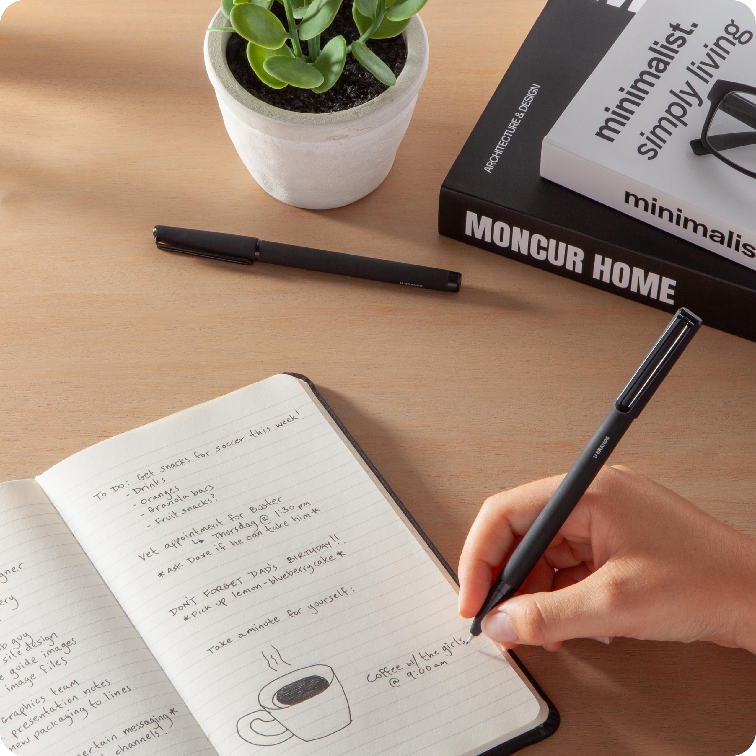 Amazon.com : U Brands Midnight Catalina Felt Tip Pens, Set of 12  