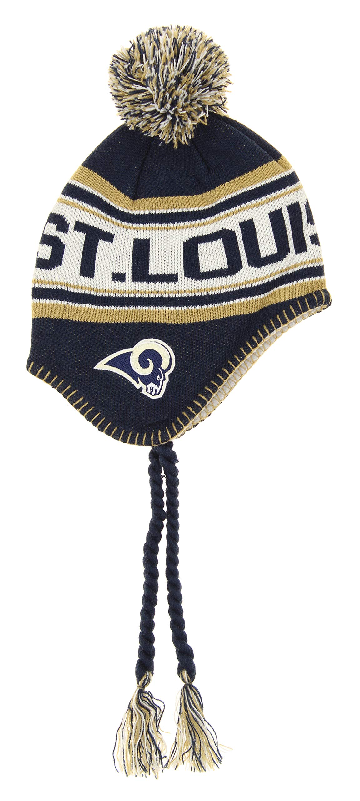 Outerstuff NFL Youth Boys Los Angeles Rams Jacquard Tassel Knit with Pom, One Size Fits Most