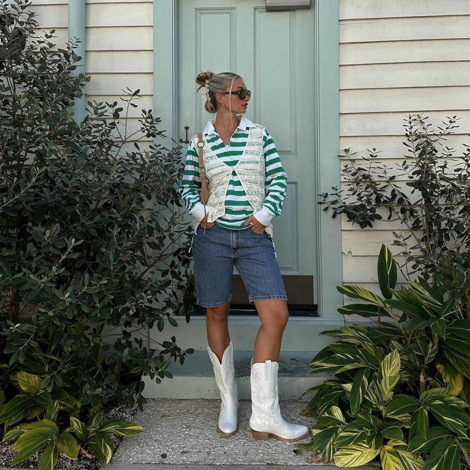 HISEA Rollda Cowboy Boots for Women, Cowgirl Boots, Comfortable Western Boots with Pointed Toe Stitched Embroidery for Country Concert Dancing Wedding Traveling Daily Outfits - Image 2