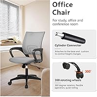 Vista 4 de PayLessHere Silla de oficina en casa, silla de escritorio para computadora, silla ergonómica ajustable, soporte lumbar, reposabrazos ejecutiva