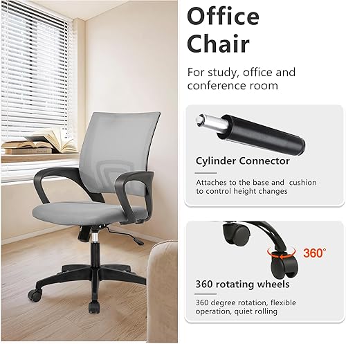 Miniatura 4 de PayLessHere Silla de oficina en casa, silla de escritorio para computadora, silla ergonómica ajustable, soporte lumbar, reposabrazos ejecutiva con