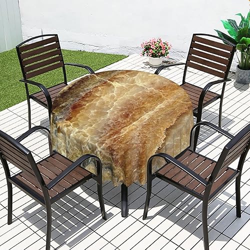 Vista 101 de Mantel redondo con patrón de fondo de mármol, a prueba de derrames, antiencogimiento, suave y resistente a las arrugas, mantel de tela decorativa