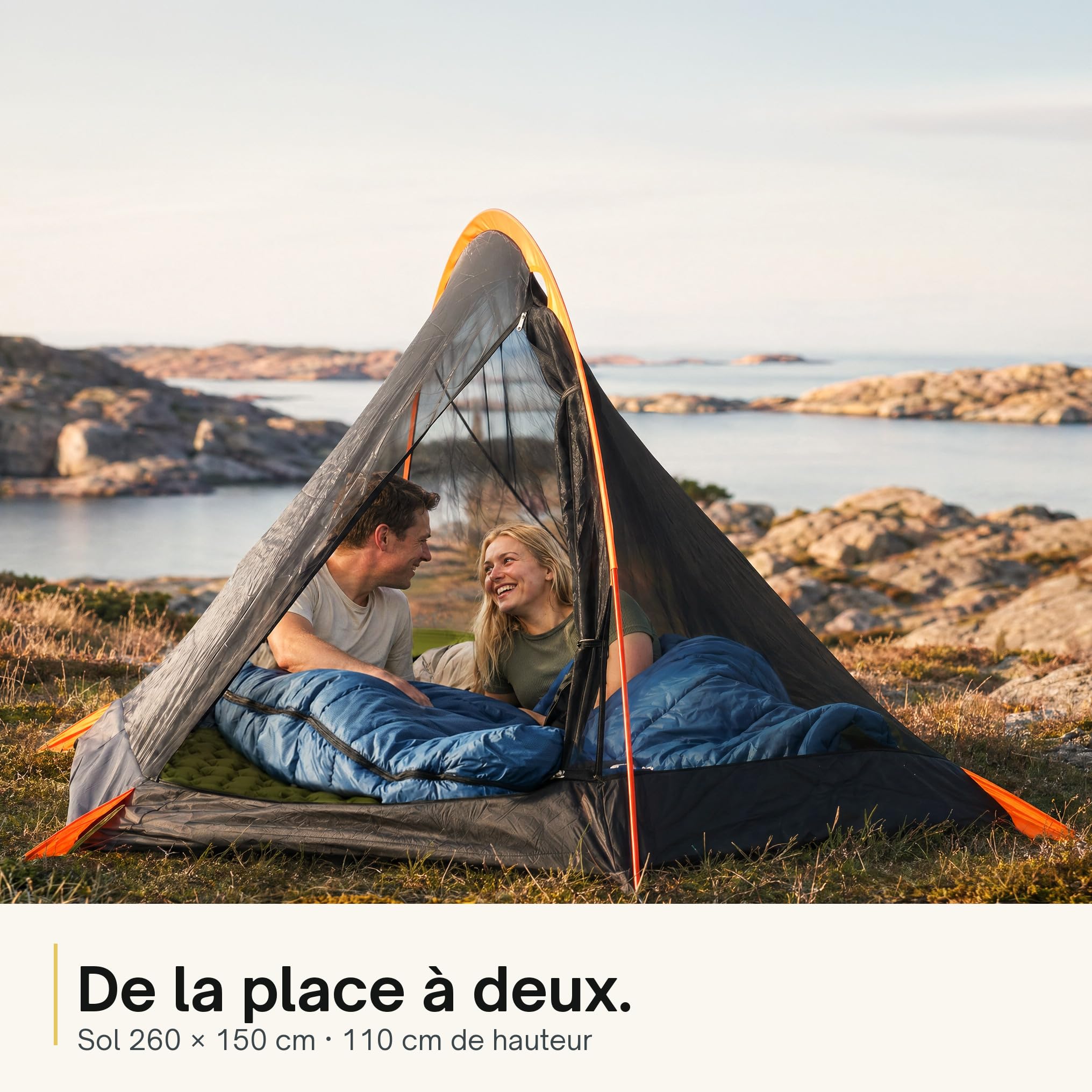 Trinordic Tente Légère 1-2 Personnes – Tunnel Arceau Unique, 1,7 kg Poids Minimal, 3000 mm Imperméabilité, Vert Olive